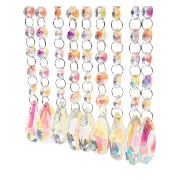 Sun Catchers with Crystal Prisms on a Multi Crystal Link with Hooks to Hang - Picture 3 of 4